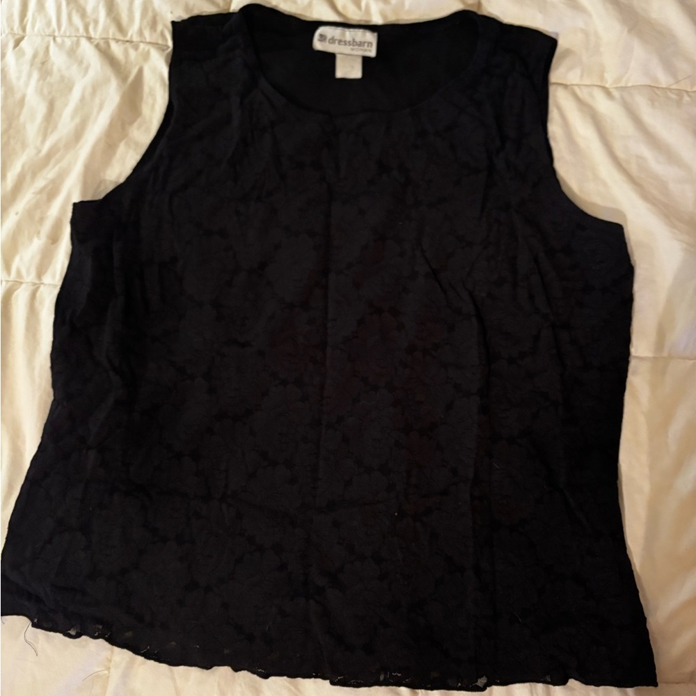 Dressbarn Elegant Black Lace Blouse vintage